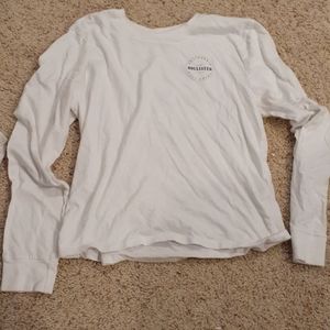 white long sleeve hollister top.